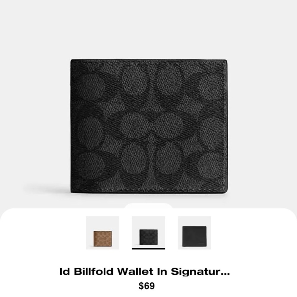 Coach Black ID Billfold Wallet